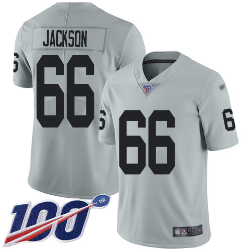 Men Oakland Raiders Limited Silver Gabe Jackson Jersey NFL Football #66 100th Season Inverted Legend Jersey
